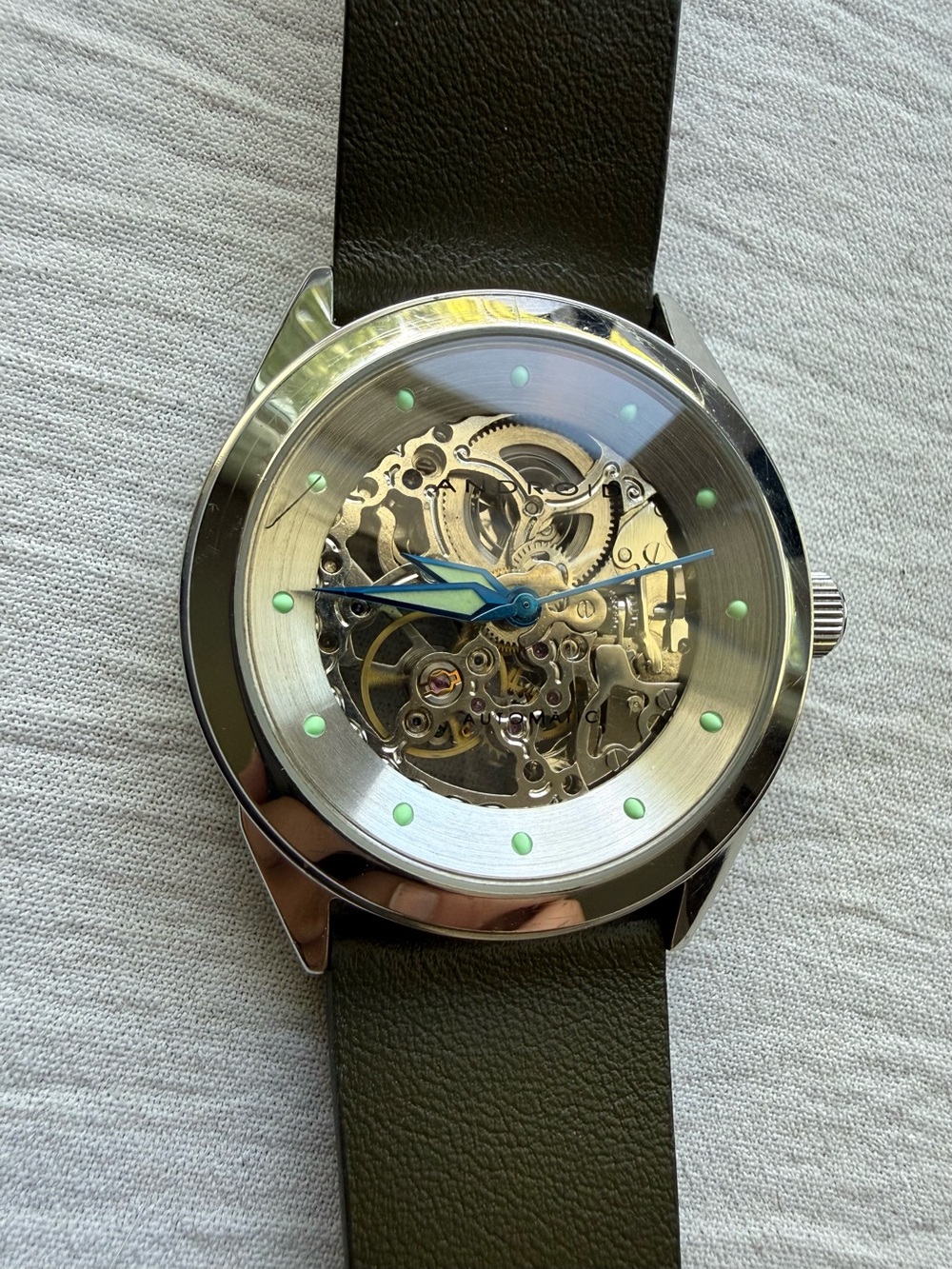 Android AD292 Skeletal 100M 42mm Automatic Watch - Exhibition Case!